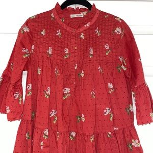 Ulla Johnson Charlotte Red Floral Blouse